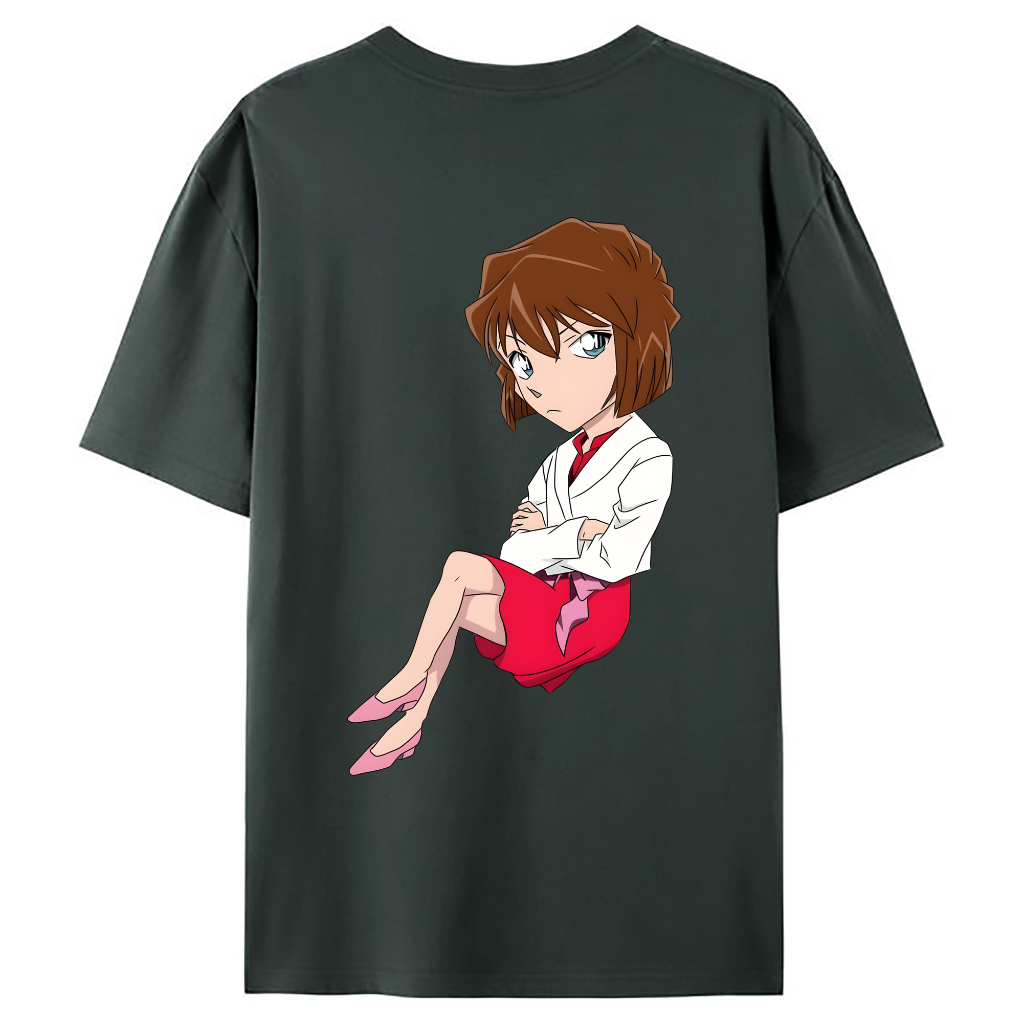 （画像用） 名探偵コナン 灰原 哀 はいばら あい Detective Conan Anita Hailey、Vi Graythorn Haibara Ai 綿100％ メンズ半袖Tシャツ（バックプリント） 通気性